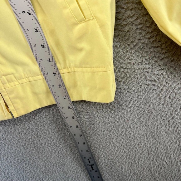 Vintage 70s Bomber Jacket Mens Small Yellow Zip Bomber Talon Pockets Lightweight - Picture 3 of 10